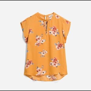 EUC mustard floral top